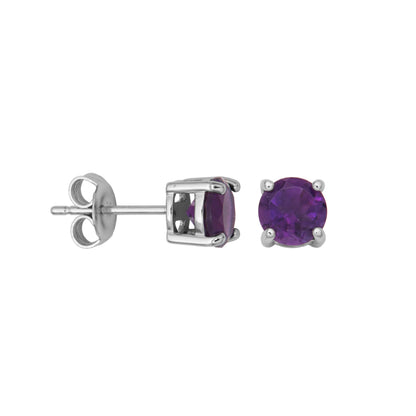 Amazon Essentials Sterling Silver Round Birthstone Stud Earrings