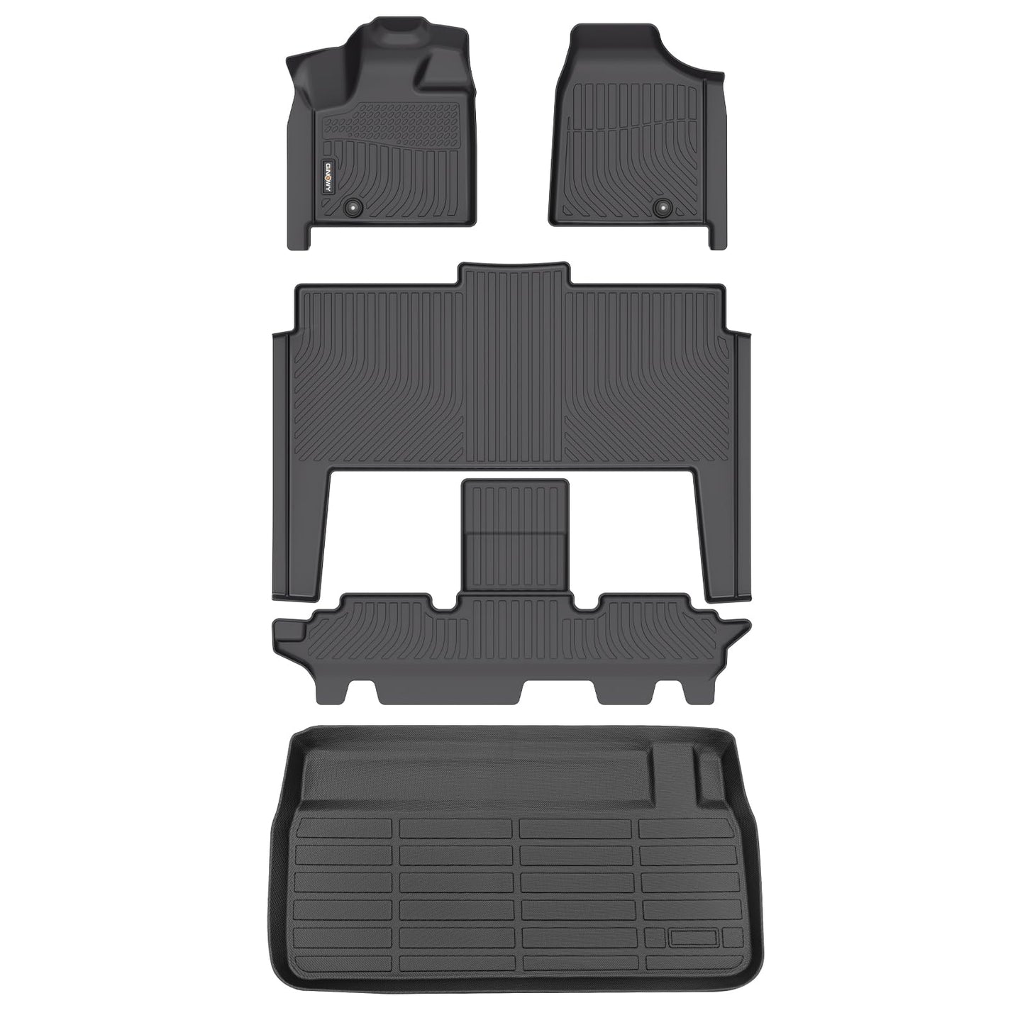 GINOWY-Floor Mats for Toyota 4Runner 1996-2002,1st+2nd Row,TPE All Weather Car Mats Custom Fit Rubber Floor Liners Car Accessories for Toyota 4Runner