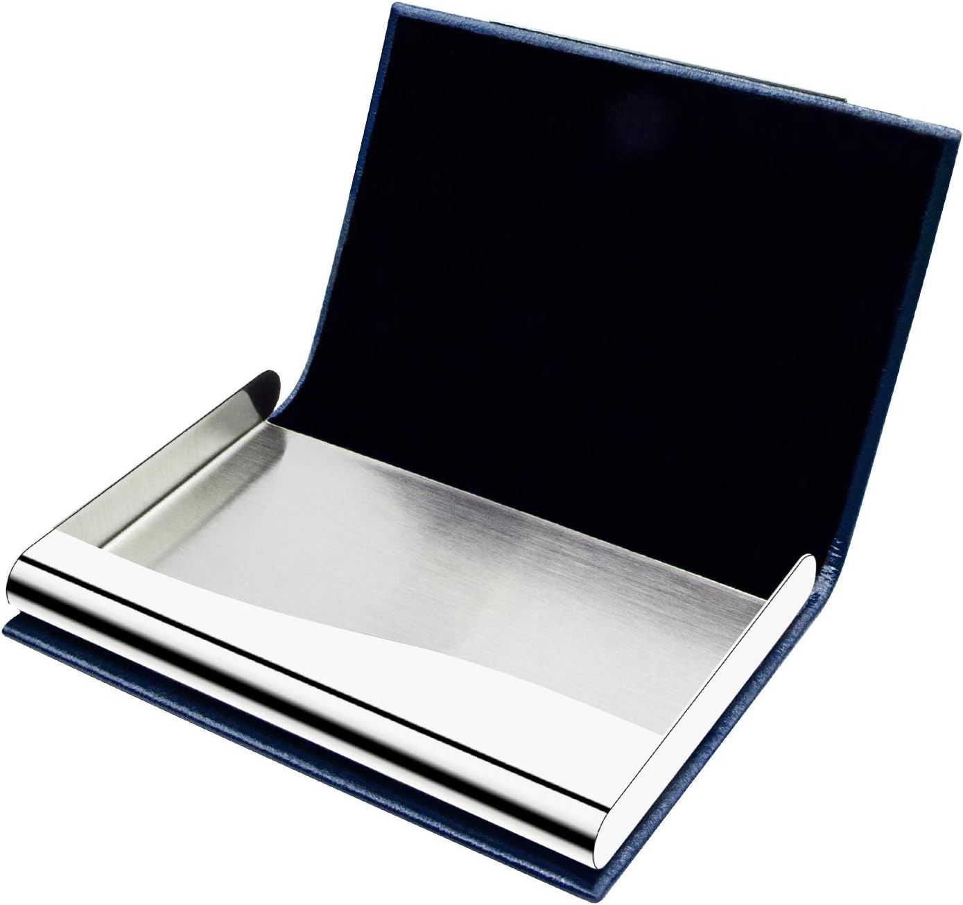 Visitenkartenhalter, Visitenkartenetui Luxuriöses PU-Leder & Edelstahl Multi Kartenetui, Visitenkartenhalter Brieftasche Kreditkarten ID Etui/Halter für Männer & Frauen… (Schwarz)