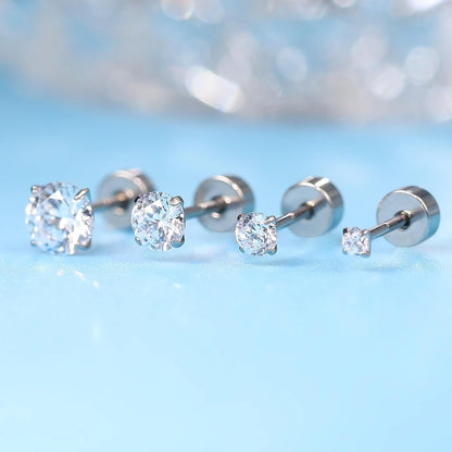Limerenz Hypoallergene F136 Titan Schraub-Perlen-Ohrstecker (Flat Back Sleeper Earrings) Implantatqualität 20G Kleine Ohrstecker für empfindliche Ohren (5mm Perle)