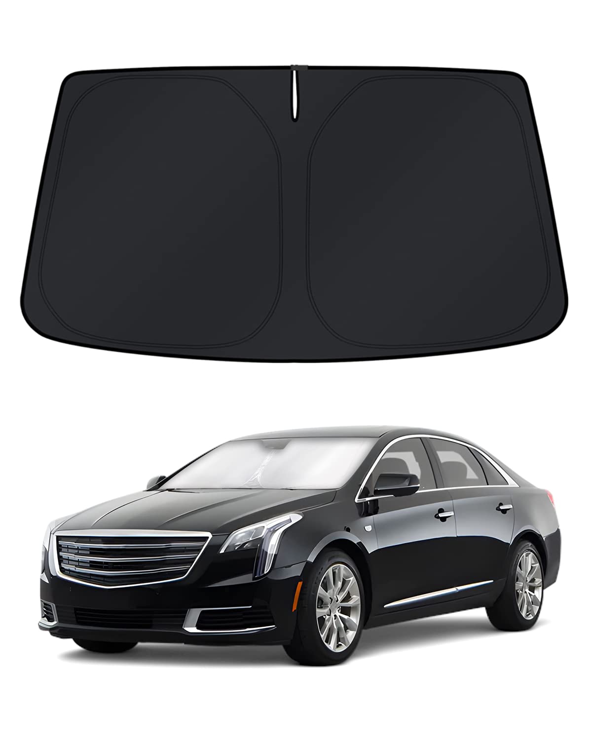KUST Windshield Sun Shade for 2017-2026 Tesla Model Y/Model 3 Sunshade Accessories (Fit 2025-2026 Model Y Juniper / 2024 Model 3 Highland) Upgraded Foldable Sunshade, Blocks UV Rays Keep Car Cool