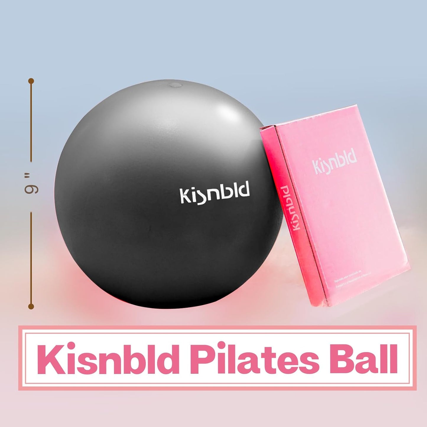 kisnbld Kleiner Gymnastikball, 9 Zoll Mini Pilates Ball, Anti-Burst und Rutschfester Mini Yoga Ball für Stabilität, Fitness, Physiotherapie, Dehnung und Rumpfkrafttraining zu Hause, im Fitnessstudio und Büro