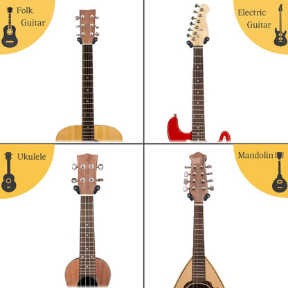 Gitarren-Wandhalterung, 2er-Pack, Gitarrenbügel aus schwarzem Nussbaumholz, U-förmige Gitarren-Wandhalterung, Gitarrenhalter-Hakenständer für Akustik-, E-Gitarre, Banjo,, Bass, Geschenk für Gitarristen, Männer, Jungen