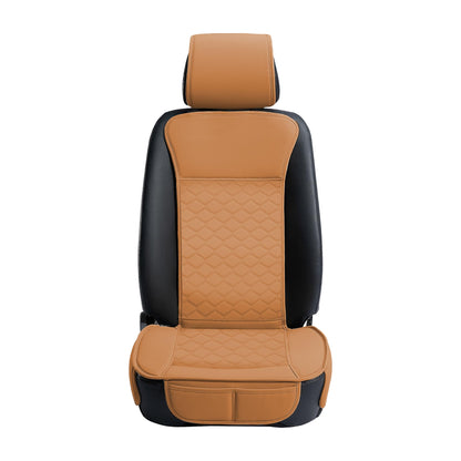 Elantrip 2PCs Front Car Seat Covers Leather Water Proof Seat Protector Universal fit for Most Cars SUVs and Trucks Black