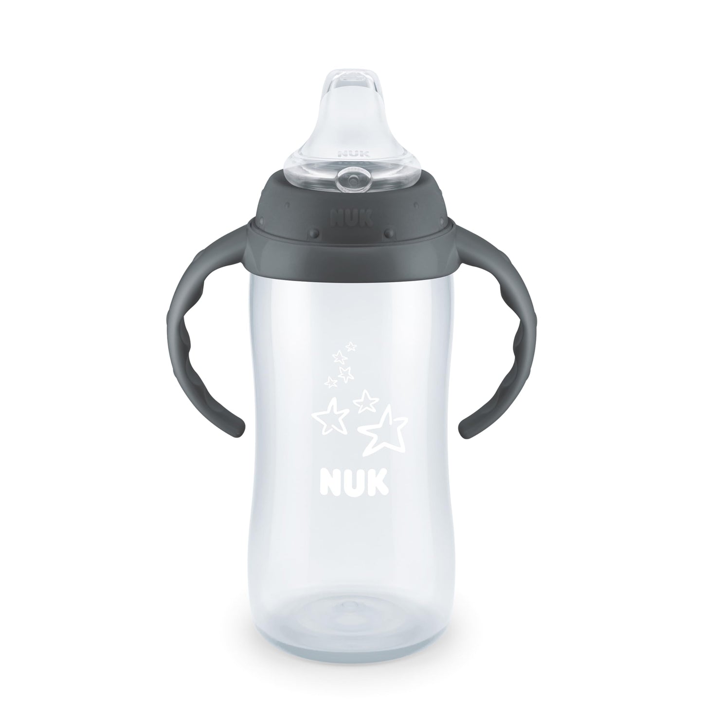 NUK First Choice Large Learner Cup 2.0, 10 oz. Sippy Cup with Handles, Spill Proof, Leak Proof Soft Straw Cup, 2-Pack