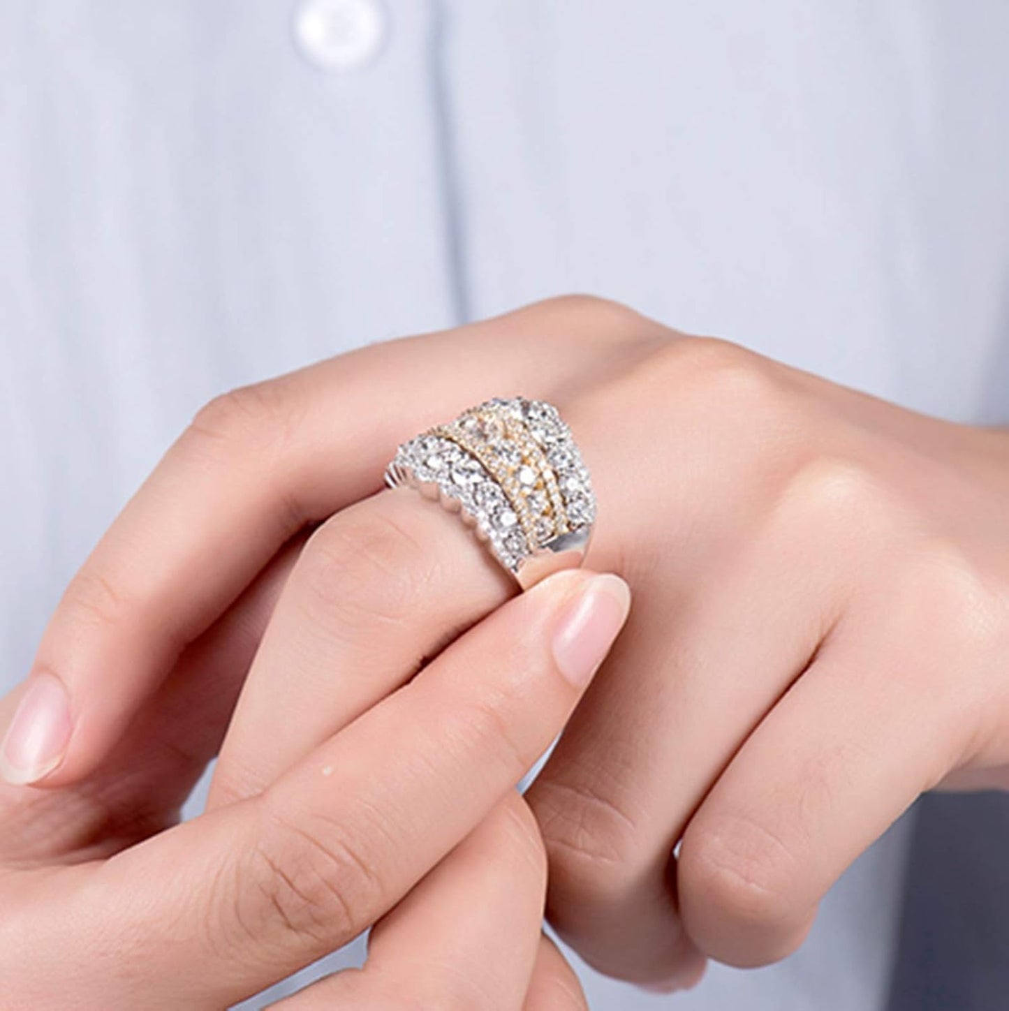 Promise Rings for Girls, 3.4ct Diamond Engagement Rings for Womens White Gold Ring for Girlfriend Gifts