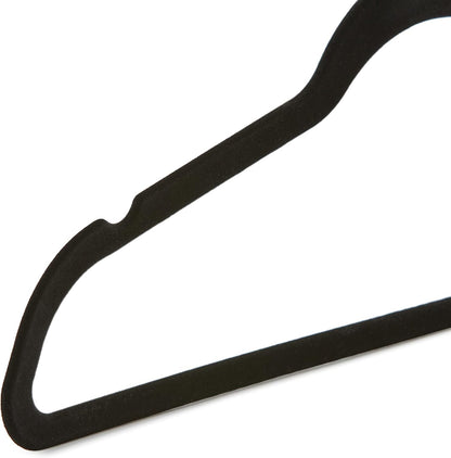 Amazon Basics Samtkleiderbügel für Anzüge – 30er-Pack, Schwarz