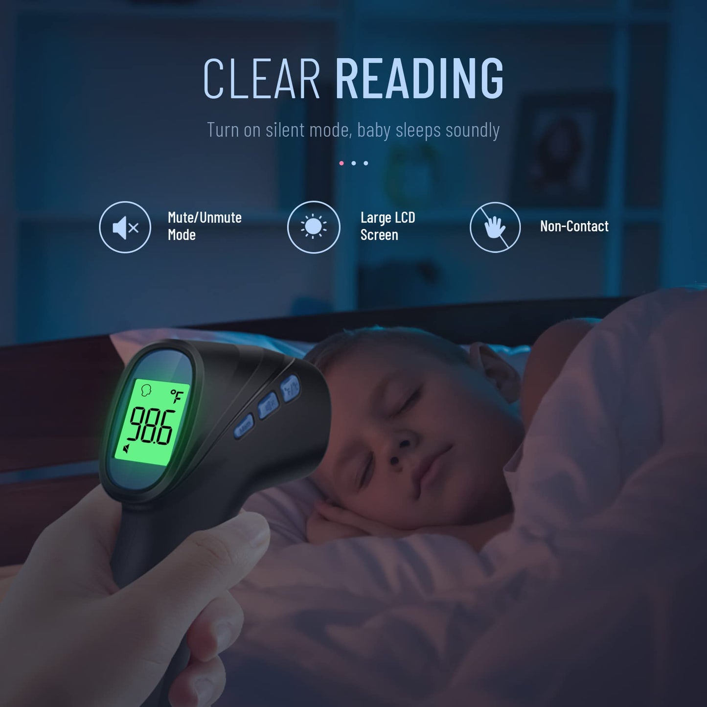 Forehead Thermometer for Adults and Kids, Digital Baby Thermometer with Fever Alarm, Fast Accurate Results, Home Medical & Nurse Essentials
