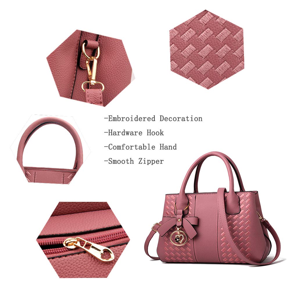 Jeniulet Geldbörsen und Handtaschen für Damen Mode Damen PU-Leder Top-Griff Satchel Schulter Tragetaschen Dunkelgrau 10.2" x 3.9" x 7.9"