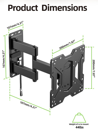USX MOUNT TV Wall Mount for 32-74 inch Flat Screen/LED/4K up to 110lbs, Full Motion TV Mount Bracket with Swivel & Tilt Articulating Dual Arms, Max VESA 400x400mm, Fits 12/16" Wood Studs