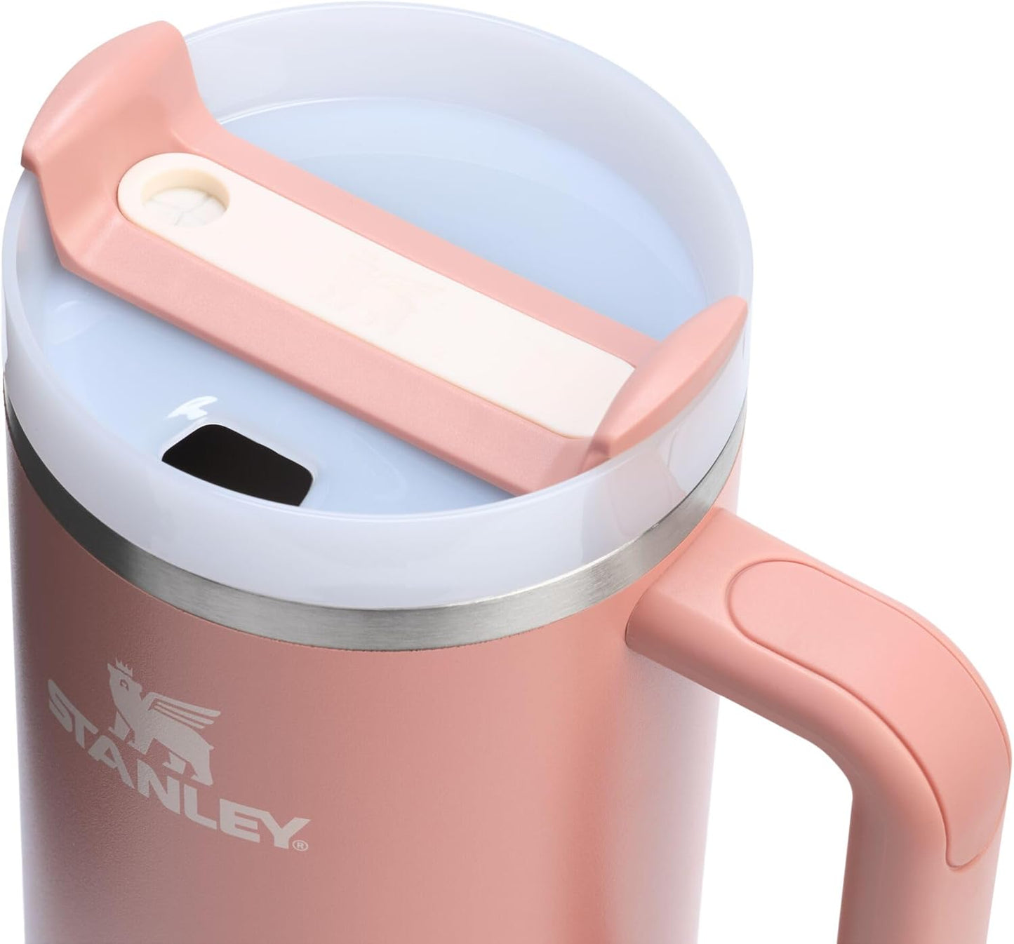 Vaso Stanley Quencher H2.0 con asa y pajita de 40 oz | Tapa Flowstate de 3 posiciones | Compatible con portavasos para viajes | Vaso térmico de acero inoxidable | Sin BPA | Arándano