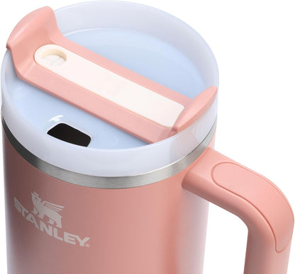 Vaso Stanley Quencher H2.0 con asa y pajita de 40 oz | Tapa Flowstate de 3 posiciones | Compatible con portavasos para viajes | Vaso térmico de acero inoxidable | Sin BPA | Arándano