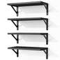 Fixwal Floating Shelves for Wall, Wood Wall Mounted Shelves for Bedroom, Bathroom, Living Room, Kitchen Storage and Decor(Brown, Set of 4, 16.5 Inch)