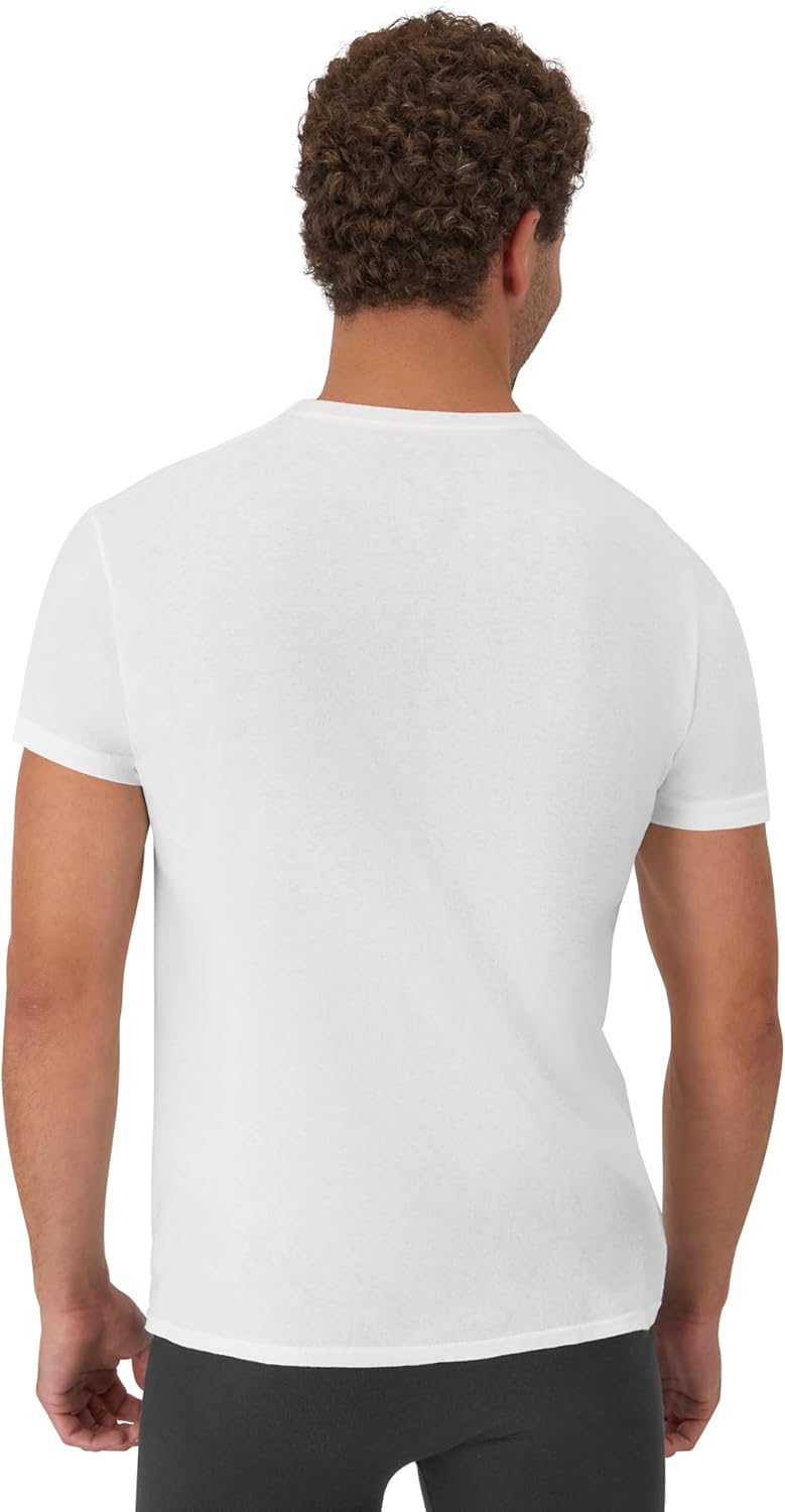 Hanes Mens Cotton, Moisture-wicking Crew Tee Undershirts