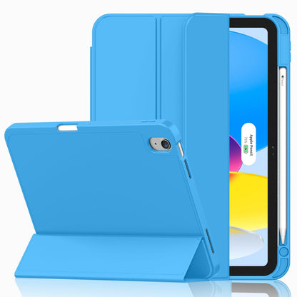iMieet Case for iPad (A16)/iPad 10th Generation [11-Inch 2025/10.9 Inch 2022], Trifold Stand Smart Cover with Pencil Holder and Soft TPU Back, Supports Touch ID(Black)