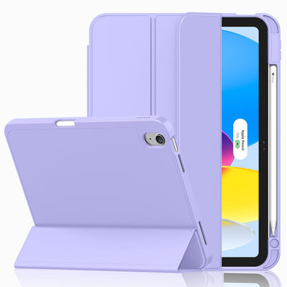 iMieet Case for iPad (A16)/iPad 10th Generation [11-Inch 2025/10.9 Inch 2022], Trifold Stand Smart Cover with Pencil Holder and Soft TPU Back, Supports Touch ID(Black)