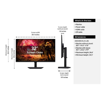 Samsung 27” Odyssey G5 G50F QHD Resolution Gaming Monitor, 180Hz Refresh Rate, Fast IPS Panel, HDR10, NVIDIA G-Sync Compatible, 1ms Response Time (GtG), AMD FreeSync™, Adjustable Stand, LS27FG502ENXZA