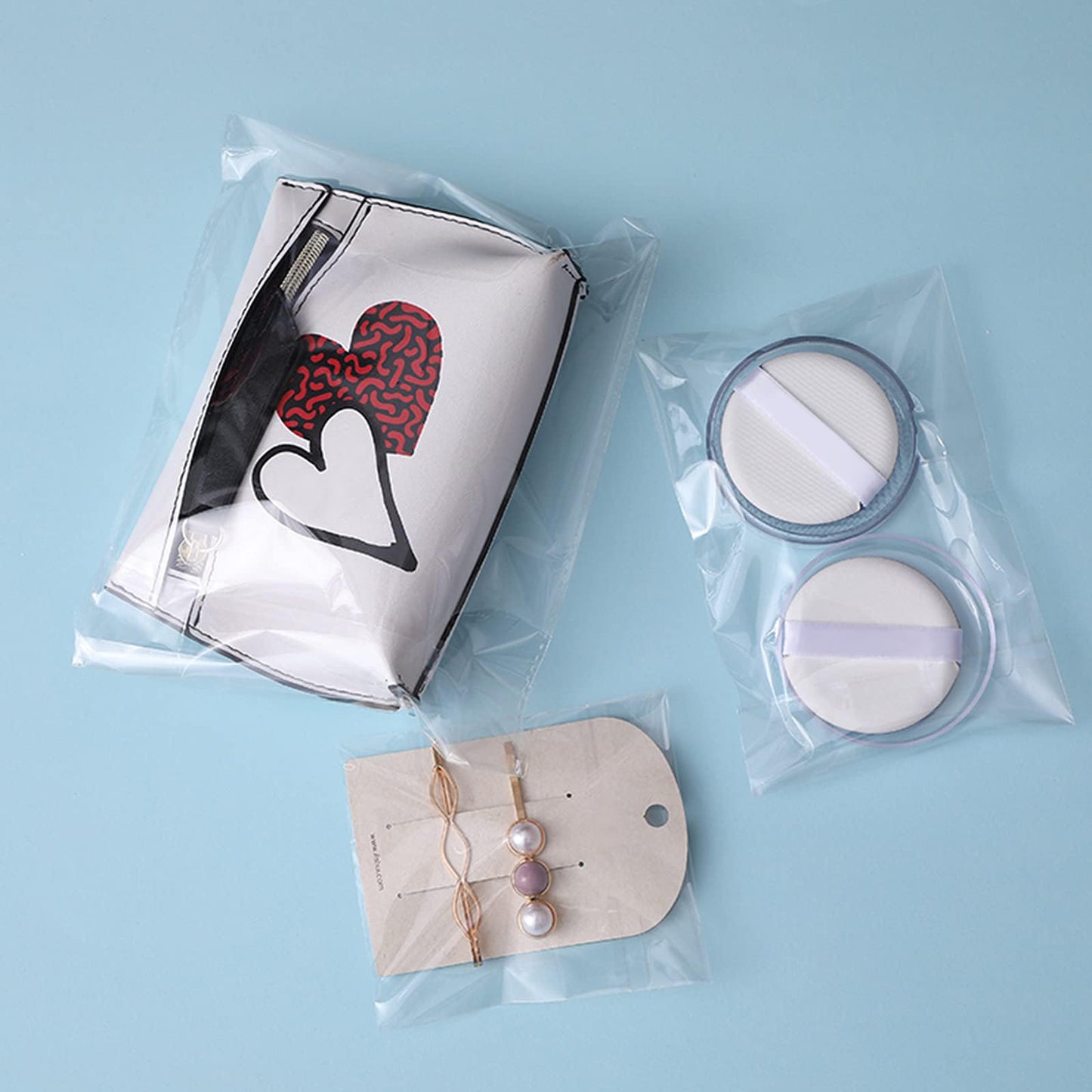 Selbstklebende Zellophanbeutel, 5x7 Zoll Keksbeutel, durchsichtige, wiederverschließbare Zellophanbeutel selbstklebend zum Verpacken von Geschenken, Produkten, 100 Stück