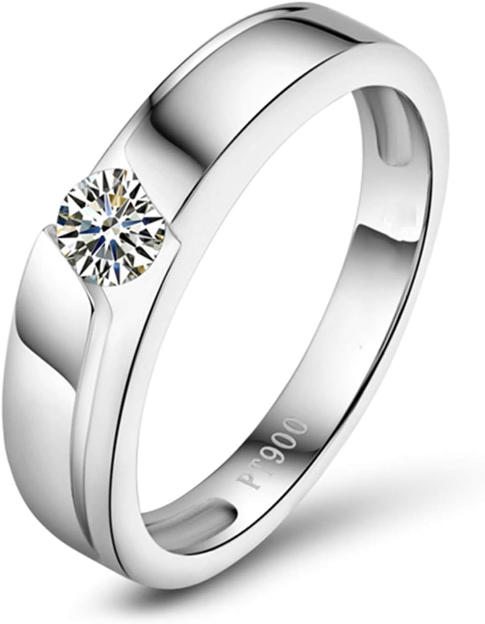 Matching Rings for Girls, 0.2ct Diamond Accent Ring Pt900 Platinum Anniversary Rings for Her