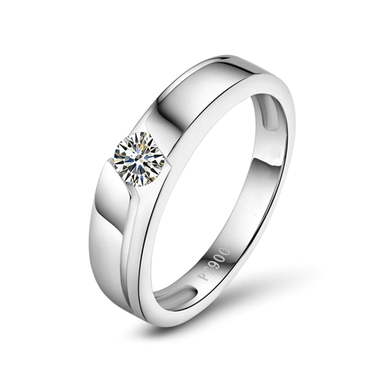 Matching Rings for Girls, 0.2ct Diamond Accent Ring Pt900 Platinum Anniversary Rings for Her