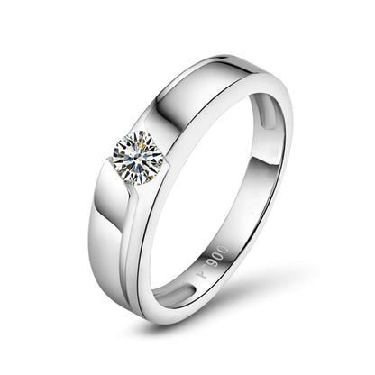 Matching Rings for Girls, 0.2ct Diamond Accent Ring Pt900 Platinum Anniversary Rings for Her