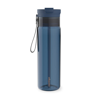 Contigo DualSip 24 oz Tritan Plastic Water Bottle with Carry Strap & 2-in-1 Leakproof Lid (Straw or Spout), BPA-Free, Dishwasher Safe