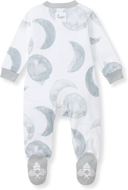 Burt's Bees Baby Boys Sleep and Play Pajamas, 100% Organic Cotton, One-piece PJs, Diagonal Zip Up Loose Fit Footie