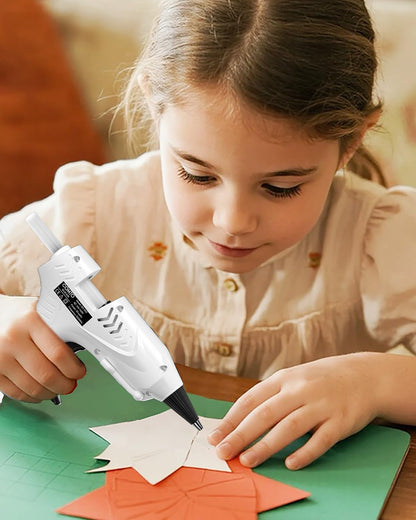 Heißklebepistolen-Set mit 30 Klebesticks, 20W Schnellaufheizende Mini-Heißklebepistole und Klebesticks-Set für Schulbasteleien, Heimwerkerbedarf, Kunsthandwerk und schnelle Reparaturen zu Hause, Weiß