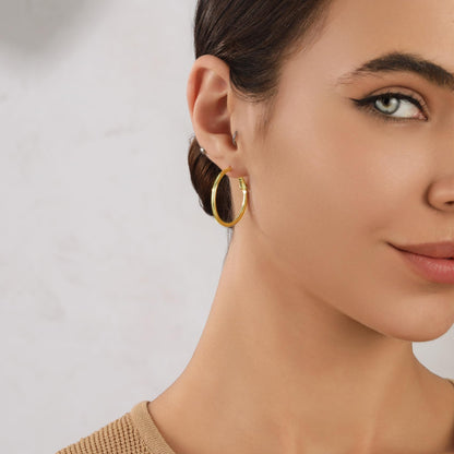 Große Gold Creolen für Frauen, Hypoallergene Dünne Gold Creolen, Sterling Silber Creolen für Damen, Extra Große, Mittelgroße, Große Creolen