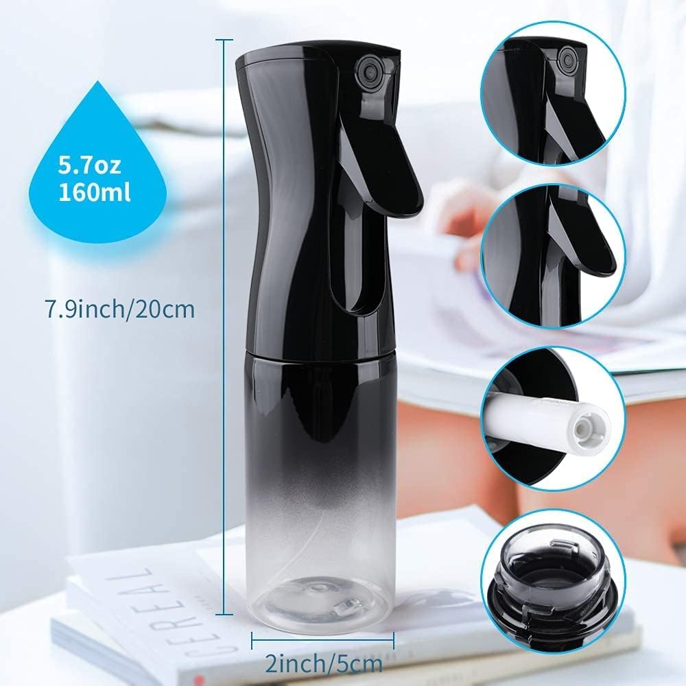 TANSHINE Kontinuierliche Haar Pflanze Mister Sprühflasche Fein Leer Klein Nebelsprühflaschen Nebelsprüher Wasser Alkohol Reinigungs Sprühnebel Flasche für Lockenhaar Styling Produkte,Pflanzen, 200ml,Klar