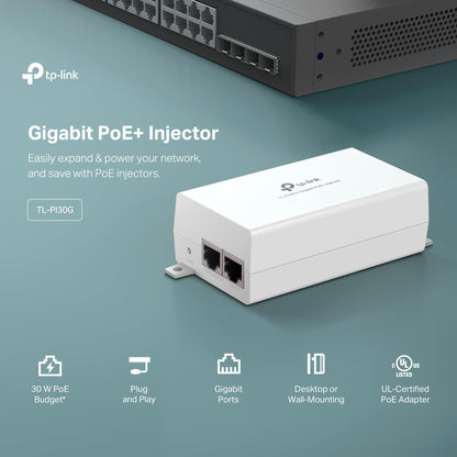 TP-Link Omada 2.5GE PoE+ Injector | Non-PoE to PoE Adapter | 802.3at/af Compliant | Up to 30W | Wall Mountable | Plug&Play | Up to 100m(328 ft) | UL Certified(POE260S)