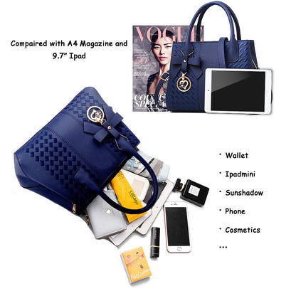 Jeniulet Geldbörsen und Handtaschen für Damen Mode Damen PU-Leder Top-Griff Satchel Schulter Tragetaschen Dunkelgrau 10.2" x 3.9" x 7.9"
