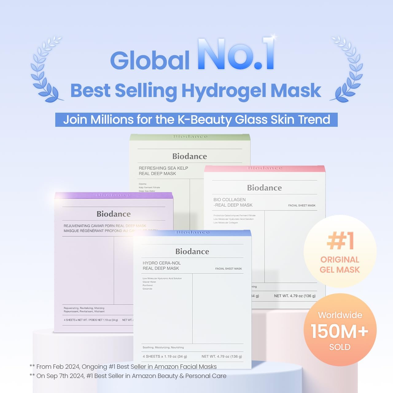 BIODANCE Hydro Cera-nol Real Deep Mask, Hydrogel Mask, Soothing, Moisturising, Nutritious, Korean Skin Care, 34 g x 4 PiecesBIODANCE Hydro Cera-nol Real Deep Mask, Hydrogel Mask, Soothing, Moisturising, Nutritious, Korean Skin Care, 34 g x 4ea