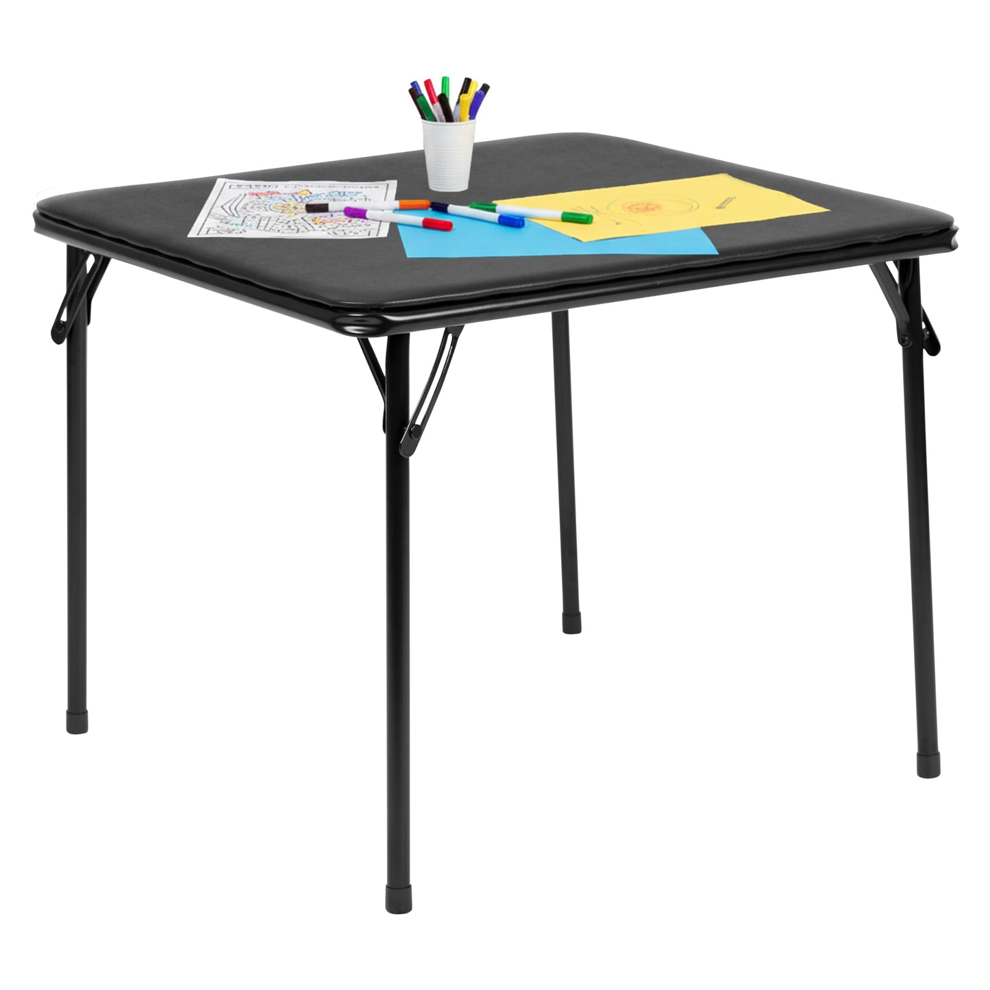 Flash Furniture Mindy Kids 5-Piece Folding Table and Chairs Set for Daycare and Classrooms, Children's Activity Table and Chairs Set, Black