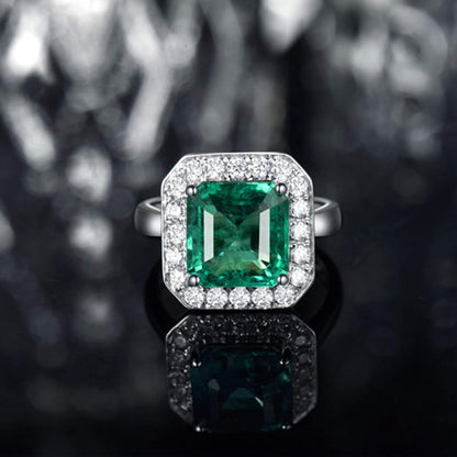 Wedding Rings for Womens, White Gold Ring Womens 2 ct Emerald Diamond Wedding Bands Rings (White Gold)