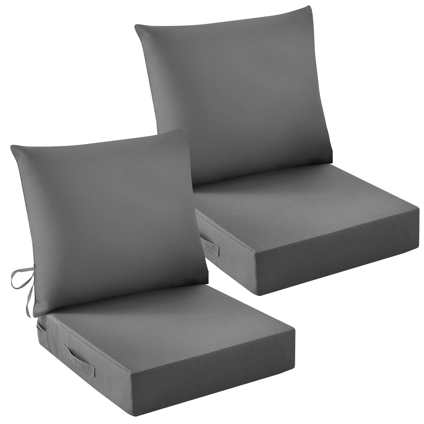 IASEAHK Outdoor Chair Cushions, 24 x 24 Inch Outdoor Cushion for Patio Furniture, Patio Chair Cushion, Waterproof & Fade Resistant Deep Patio Furniture Cushions Set with Handle and Ties, Navy Blue