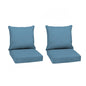 Arden Outdoor Foam Deep Seat Cushions Set, 24x24, Premium High-Density Foam, Never Flattens, Weather-Proof for Patio Chair Sofa Couch, Blue Shibori Stripe