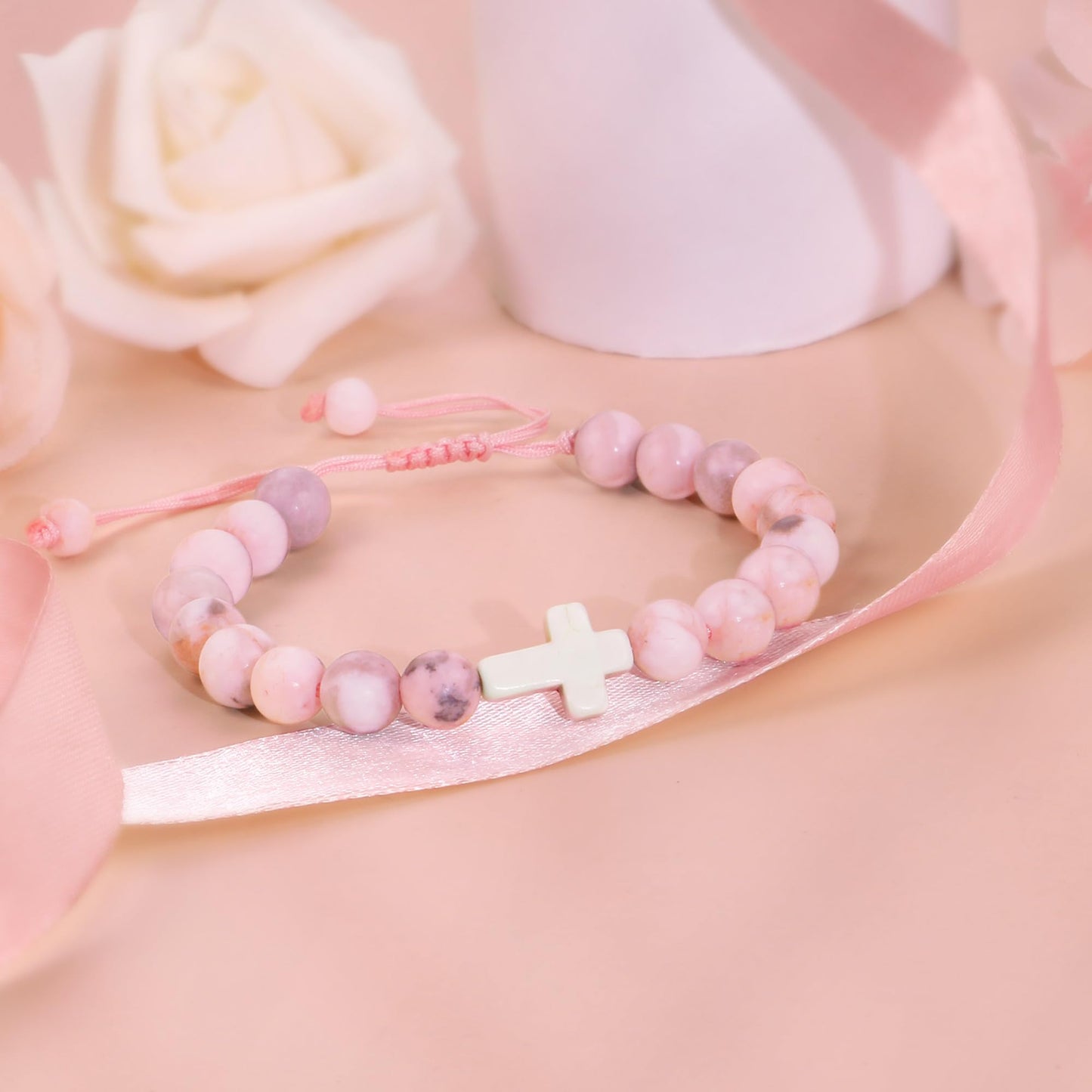 Sereney 5 Jahre altes Mädchen Geburtstagsgeschenkideen, verstellbares rosa-weißes Perlenarmband als Fünf-Jahres-5-Jahre-altes 5. Geburtstagsgeschenk für Teenager-Mädchen, Tochter, Nichte, Enkelin
