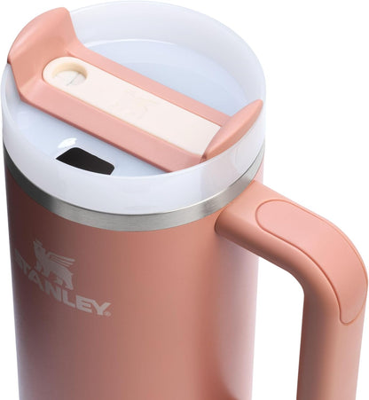 Vaso Stanley Quencher H2.0 con asa y pajita de 40 oz | Tapa Flowstate de 3 posiciones | Compatible con portavasos para viajes | Vaso térmico de acero inoxidable | Sin BPA | Arándano