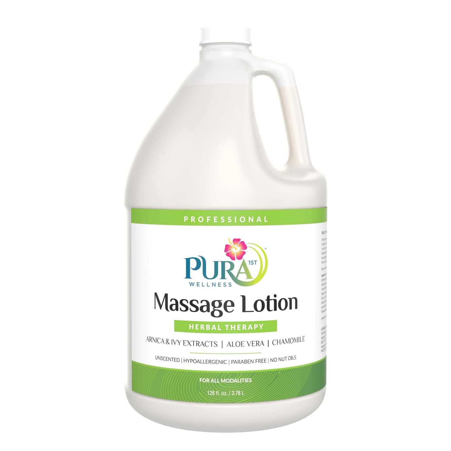 Herbal Therapy 1 Gallon Massage Lotion, Aloe Vera, Professional, Massage Therapy, Deep Tissue, Unscented, Hypoallergenic, Natural Ingredients, Skin Hydrating, Moisturizing, Muscle Relief