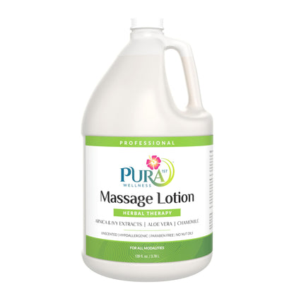 Herbal Therapy 1 Gallon Massage Lotion, Aloe Vera, Professional, Massage Therapy, Deep Tissue, Unscented, Hypoallergenic, Natural Ingredients, Skin Hydrating, Moisturizing, Muscle Relief