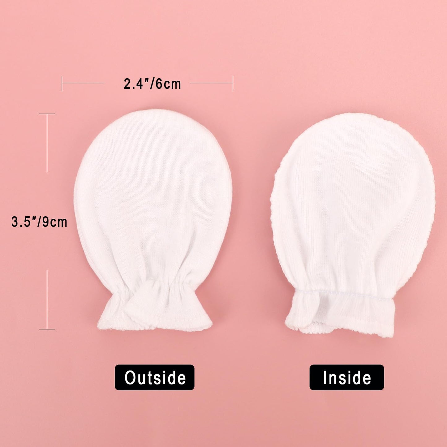 BQUBO Baby Fäustlinge Kratzschutz Handschuhe aus Baumwolle mit elastischem Bündchen Hypoallergen für Neugeborene und Babys von 0-6 Monaten Jungen und Mädchen
