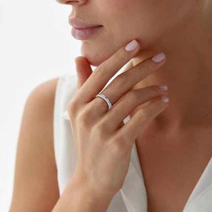 OOOPEL Sterlingsilber Verstellbarer Ring S925 Silberringe für Frauen Zirkonia Twist Liebesknoten Zarter Ring Silber Minimalistischer Offener Fingerring Silber Daumen Sterlingsilberring