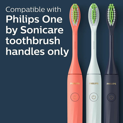 Philips One by Sonicare Ersatzbürstenköpfe, 2er-Pack, Schwarz, Kompatibel mit Philips One elektrische Zahnbürste, BH1022/06