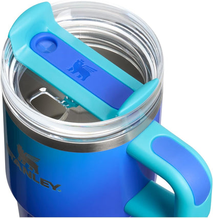 Vaso Stanley Quencher H2.0 con asa y pajita de 40 oz | Tapa Flowstate de 3 posiciones | Compatible con portavasos para viajes | Vaso térmico de acero inoxidable | Sin BPA | Arándano