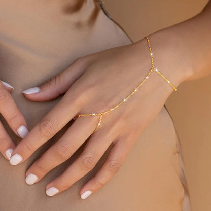 Goldarmbänder für Frauen Stapel Nicht Anlaufen, 14K Vergoldete Stapelbare Armbänder Set für Frauen Trendy, Wasserdicht Einfacher Schmuck Sets Geschenke Inklusive Perlen-/Kuban-/Büroklammer-/Fischgräten-/Seilglieder-Kette, Modeaccessoires