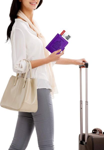 WALNEW RFID-blockierende Reisepasshülle Reisebrieftasche Schutzhülle