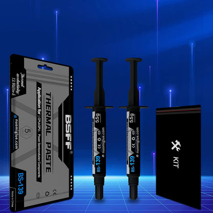 BSFF Wärmeleitpaste, 3,5 g mit Werkzeugsatz CPU Paste Wärmeleitmittel Kühlkörper für IC/Prozessor/CPU/Alle Kühler, Kohlenstoffbasiert Hohe Leistung