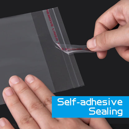 Aubeco 5x7 Zoll 240 Stück selbstklebende, transparente Cellophanbeutel, Klebebeutel für Kekse und Leckereien zum Selbermachen, für kleine Produkte, Lebensmittel und Geschenkverpackungen
