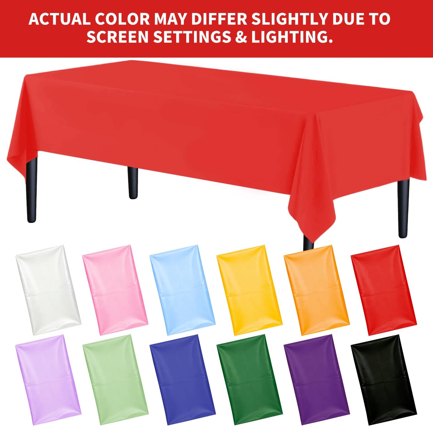 Vyntra Plastik-Tischdecken, 8er-Pack, 137 x 274 cm, rechteckig, rosa – Einweg-Party-Tischdecken für Valentinstag, Babyparty, Brautparty